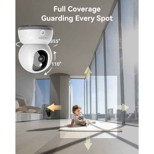 blurams 5G Indoor Camera, 2K Nanny Cam, 360¡Æ PTZ Pet Camera with Phone App, One-Touch Call, Color/IR Night Vision, Dual-Band Wi-Fi, Motion Tracking, Compatible with Alexa(2Pack)