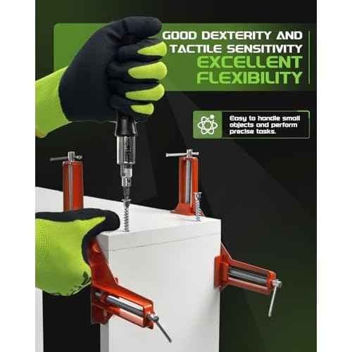 12 Pairs Foam Latex Coated Work Gloves with Breathable Nylon Shell for Precision Tasks, Construction, Warehouse