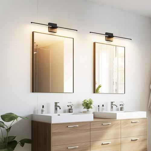 28In Black Vanity Light Modern LED Bathroom Light Fixtures Over Mirror 3000K 360¡Æ Rotatable Bathroom Sconce for Living Room