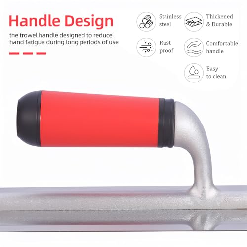 3PC Aluminum Pool Trowel Set (12"x4" & 14"x4" & 16"x4") Stainless Steel Finishing Trowel Tool for Concrete, Cement, Drywall, Plastering, Masonry Leveling