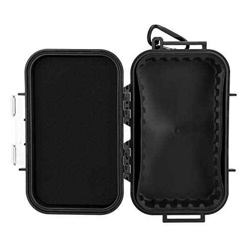 Small Waterproof Boxes of Plastic Case Shockproof Airtight Container Case Portable Airtight Carry Box Black Dry