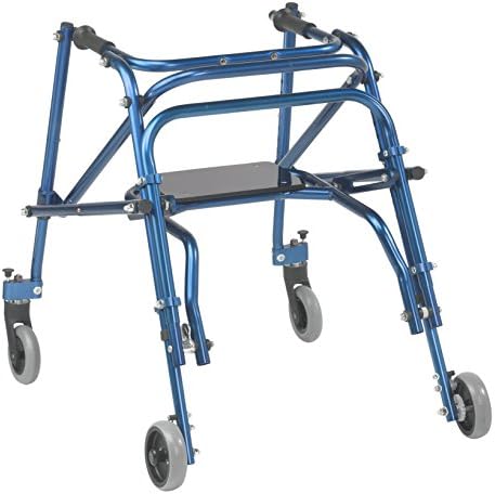 Drive Medical Nimbo 2G Mobility Aid Lightweight Posterior Walker with Seat, Medium, Knight Blue
