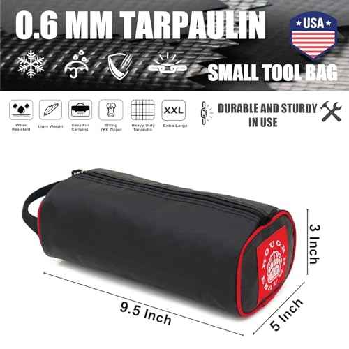 Rough Enough Small Tool Bag Pouch with YKK Zipper Compact Portable Tool Organizer for Motorcycle, Travel, DIY and Tools Storage