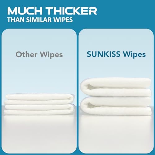 SUNKISS TrustPlus Bathing Wipes with Aloe, Extra Thick 8"x12" Body Cleansing Wipes for Adults Sensitive Skin, Camping, Travelling, Gym, Caring, 40 Count