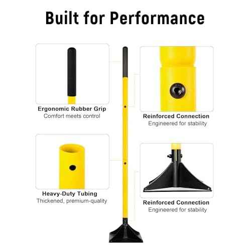 10"x10" Steel Tamper with 48" Handle, Heavy Duty Hand Compactor Tool for Leveling Soil, Gravel, Sand, Asphalt, Ground, Paver, Driveway, Garden, Yard, and Blacktop Repair