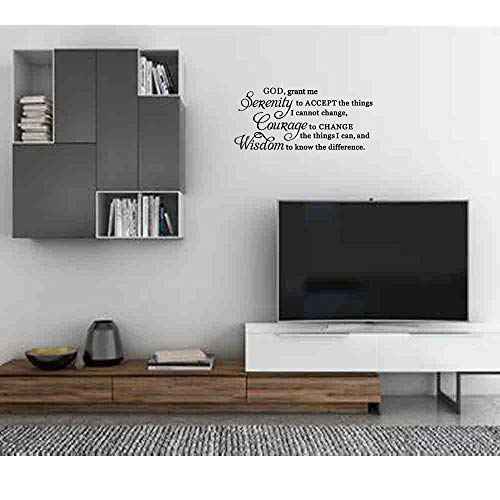 God Grant me The Courage to Change Things The Wisdom to Know The Difference Serenity Prayer Pure Vinyl Wall Decal Quote Art Lettering Sticker Saying Decor
