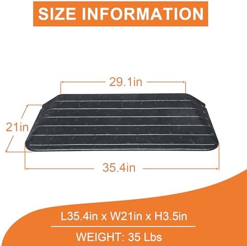 OrangeStar Rubber Threshold Ramp for Doorways, 3" Rise Non-Slip Wheelchair Ramp, 33000lbs Load Capacity, Rubber Curb Ramp for Wheelchair, Scooter