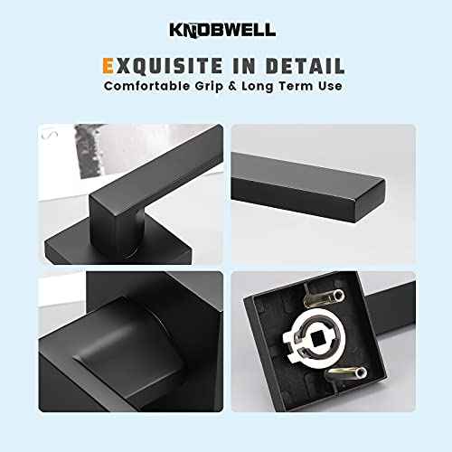 KNOBWELL Dummy Door Handles 8 Pack, Interior Door Knob, Heavy Duty 0.93 lb Non-Turning Right/Left Door Handle Levers(Only One Side Use)