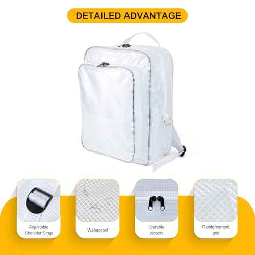 15.7 Inch Tool Backpack-Transparent & Anti-static Cleanroom Engineer Tool Bag for Work and Travel
