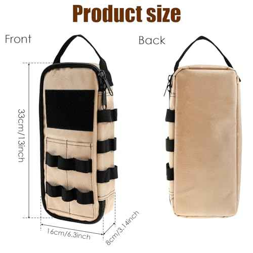 2 Pack Small Tool Bags, Portable Tool Box Organizer, Heavy Duty Tool Storage Bag with Zipper Work Tote for Repairman, Electrician, Carpenters (Brown*2)