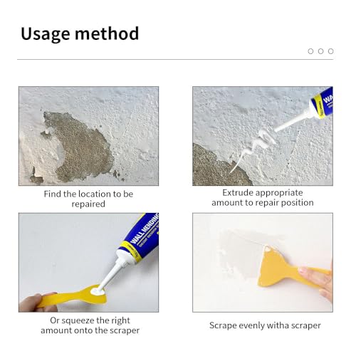 Wall Mending Agent, Quick Spackle Wall Repair, Universal Wall Hole Filler, Drywall Hole Filler for Home, Easy Use Plaster Wall Repair, Self Adhesive Wall Spackle for Crack, Scratches (2)