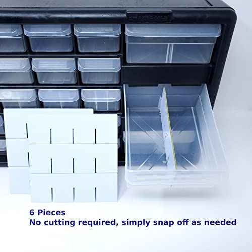 (24-Pack) Large Drawer Configurable Length Dividers compatible with Akro-Mils Plastic Storage Craft Cabinets, (Dividers Only)