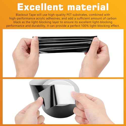 Full Blackout Tape - 1.18in x 66ft - Blocks Light for Electronics, LED Indicators, Window Shading and Lamp Strips - Dimming Backlight Sheet - Shield Glare and Create Darkness - 100% Coverage.