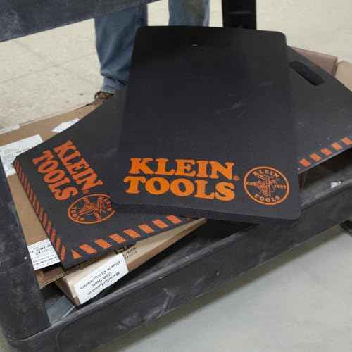 Klein Tools 60135 Kneeling Pads, Adult Men's Soft Thick Closed Cell Soft Foam Professional Tradesman Pro Pads with Handle