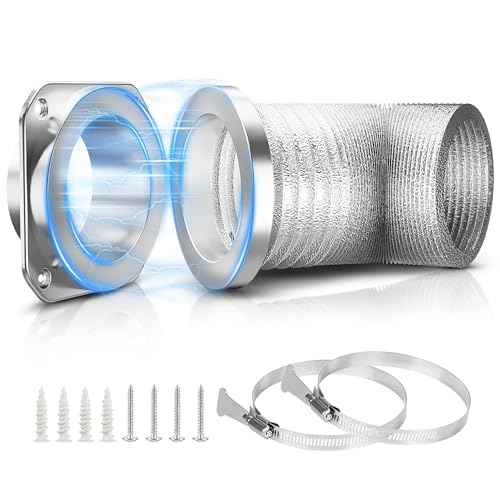 Magnetic Dryer Vent Connector Kit DV180, 4 Inch Dryer Vent Hose with Magnetic Coupling & Aluminum Duct, Leak-Resistant, Heat-Resistant, Flexible, Easy to Install and Clean, for Most Dryer