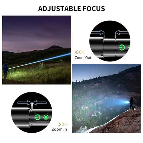 Rechargeable Magnetic Flashlights, LED High Lumens Flashlight Super Bright with 9 Modes, Waterproof Flashlight with Flashing Mode, Camping Essentials for Kids, Men, Women, Hiking & Outdoor Use
