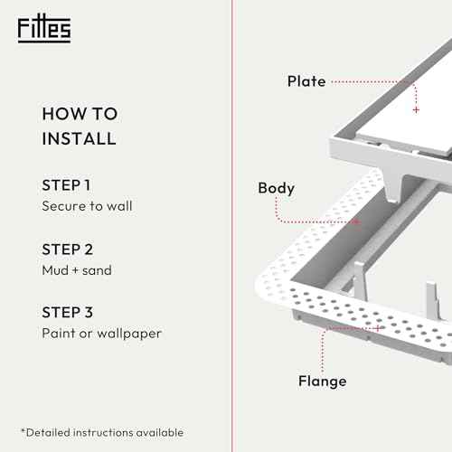 Fittes Flush Wall Vent [Lite+] - 6"x10" - Cotton White - 1 Pack