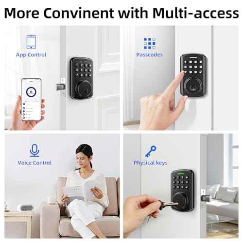 Deadbolt Smart Lock for Front Door, Keyless Entry Door Lock, Bulit-in Wi-Fi with App Remote Control, No Bridge Required, IP65 Waterproof