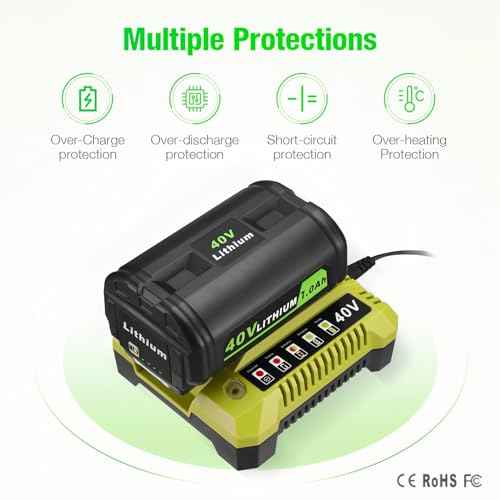 40V 7.0Ah Lithium-ion Cell Replacement Compatible with Ryobi 40v Battery and Charger Combo Leaf Blower Cordless Compatibel with 40 Charger-1