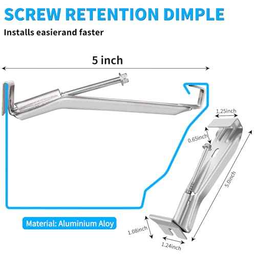 5 Inch Gutter Hangers, Hidden Aluminum Gutter Brackets with Assembled Screw - Support Sagging rain gutters.(100 Pcs)