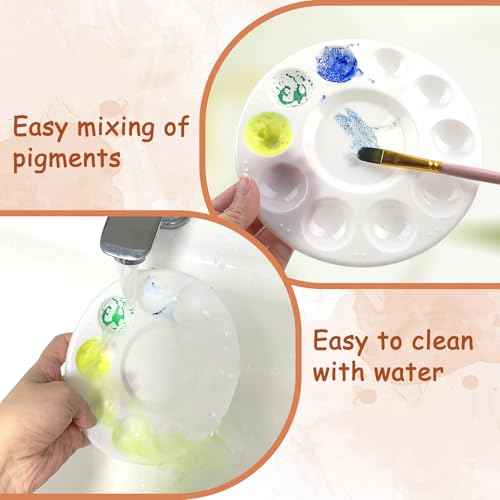 20 Pack Paint Tray Palettes for Kids, Plastic White Palettes for Students, Paint Holder, Paint Supplies