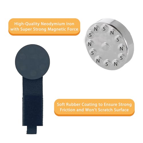 Heavy Duty Magnetic Hook, Magnetic Tool Holder, Magnetic Garage Hooks, Extension Cord Strap for Cable, Rope, Wire Storage in Garage,Workshop,RV,Pick-up(Dia.3.46" Magnet * 2Pcs)