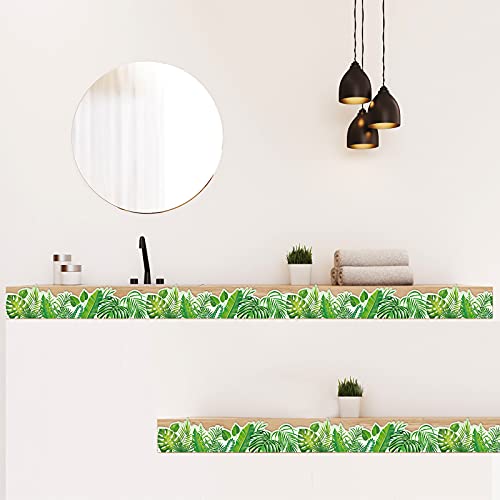 Eucalyptus Border Bulletin Board Classroom Boho Bulletin Wall Decor Trim Border Decor Wall Decals Border Tropical Leaves Greenery Wall Decoration (Boho Style, 59ft)