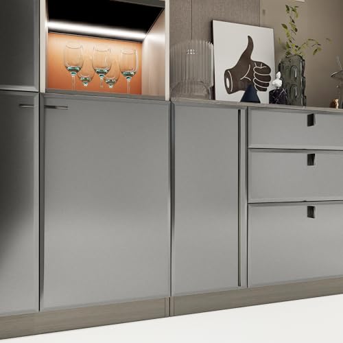 Yun-aeon Thick Metallic Dark Gray Peel and Stick Wallpaper 15.7"x 118.1" Matte Fridge Contact Paper for Countertops Vinyl Self Adhesive Removable Modern Wall Paper for Kitchen