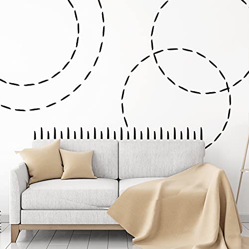 264 Piece Boho Wall Stickers - Modern Peel and Stick Line Wall Decals for Home Office, Bedroom, Nursery, Living Room, Window (Black)