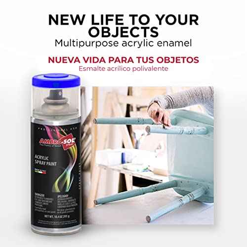 Ambro-Sol V4006018 Multi-Purpose Acrylic Spray Paint, Vibrant Paint for indoor and outdoor, Suitable for Multiple Surfaces, NET WT. 10.40 OZ. 400ml, Recyclable Tin Plate Spray Can, Yellow Green