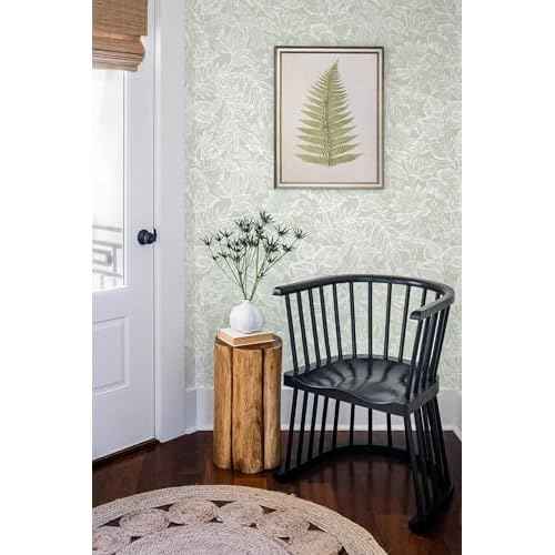 Peel and Stick Wallpaper Modern Wall Paper Green Boho Contact Paper Bedroom Bathroom Wallpaper Peel and Stick Light Green Tropical Leaf Removable Self-Adhesive Wall Decor 17.3" x 118"