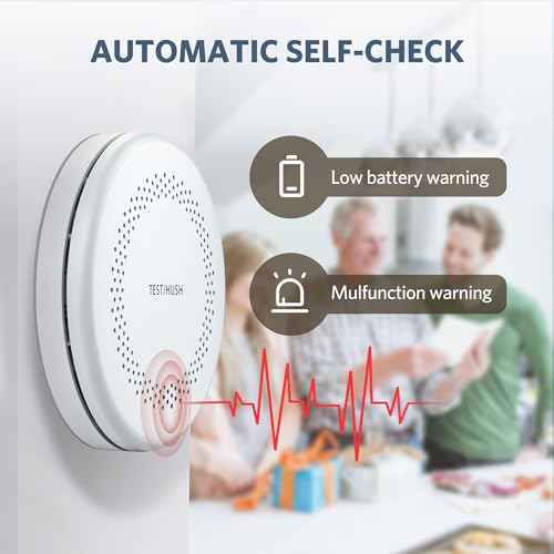 2 Pack Smoke and Carbon Monoxide Alarms, HATHEPHS 10-Year Battery Smoke & CO Detector with Large Test/Silence Button, Easy Installation