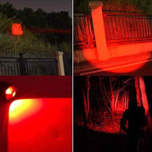 Deep Red Light Flashlight 670nm Single Mode Long Range Red Hunting Flashlights Torch with Zoomable for Astronomy, Aviation, Night Observation-Black