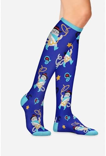 Cherokee Women's 10-15mmHg Compression Socks – Fun Print Knee Highs with Light Support, Soft Feel - PRINTSUPPORT