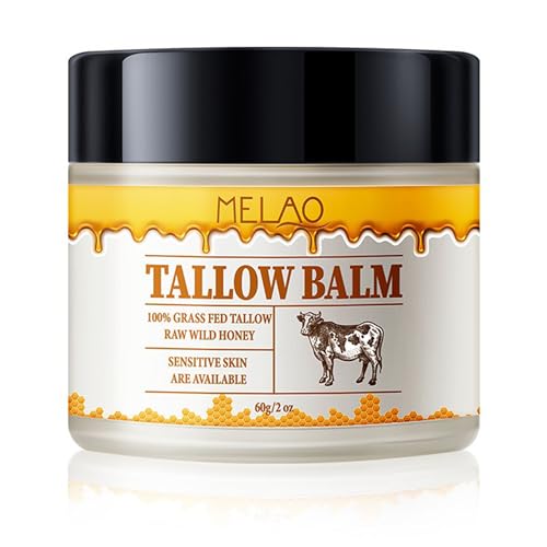 Pulchra Beef Tallow and Honey Balm for Skin: Premium Tallow Honey Skin Balm - Grass-Fed Beef Tallow & Raw Wild Honey Blend - All-Natural Moisturizer for Face & Body, Tallow Balm for Skin Hydration