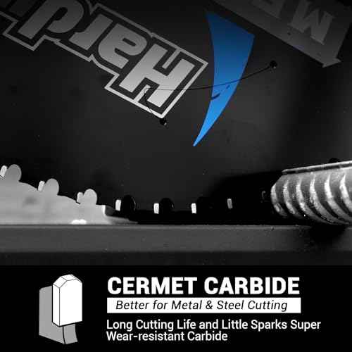 14-Inch Metal Cutting Saw Blade ? No Heat, Low Sparks, 66-Tooth Cermet Carbide Tipped, Fits Evolution S14CPS/S15CPS/S355CPS ? Thin Kerf for Steel, Angle Iron, Threaded Rod, 1-Inch Arbor