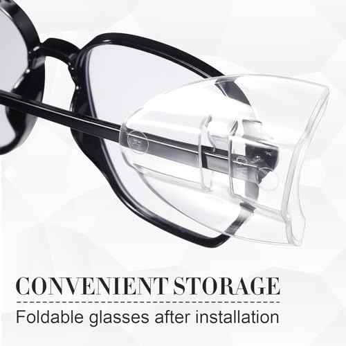 60 Pairs Clear Safety Glasses Side Shields for Prescription Eyeglasses Slip on Side Shields Guards