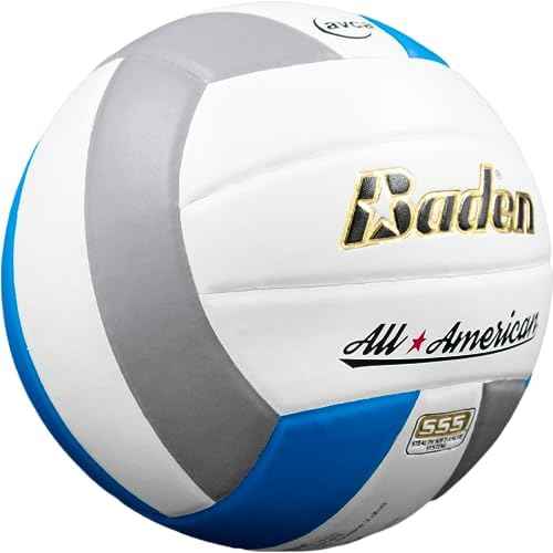 Baden | All American | Premium Composite Leather Feel | Indoor Tournament Volleyball | Built for Club Volleyball 13U to 18U | Official Size + Weight | AVCA Approved