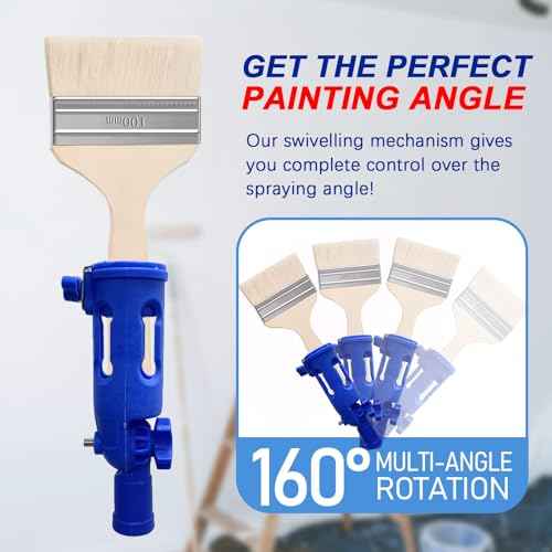 Multi-Angle Paint Brush Extender, 1 PCS Extension Pole Attachments for Paint Brushes and Rollers, with Rotating Head, Great for High Ceilings, Corners, Edges