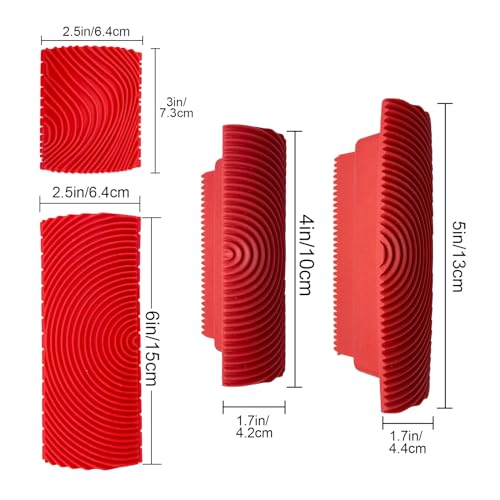 Wood Graining Tool, 4 PCS Wood Grain Tool Set, Rubber Empaistic Wood Texture Painting Tool for DIY Wall Room Art Paint Decoration