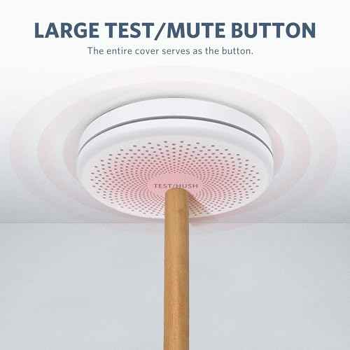 Smoke Detector Carbon Monoxide Detector Combo, 10-Year Battery Ultra-Thin Smoke & CO Alarm with Large Test/Silence Button, Adhesive & Screws Included