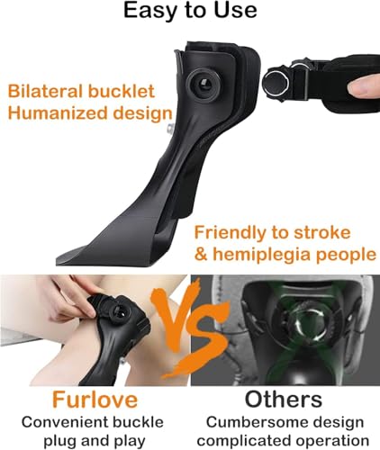 AFO Drop Foot Brace, Upgraded Medical Foot Up Ankle Foot Orthosis Support with Inflatable Airbag for Hemiplegia Stroke Shoes Walking Foot Stabilizer (Right, L)