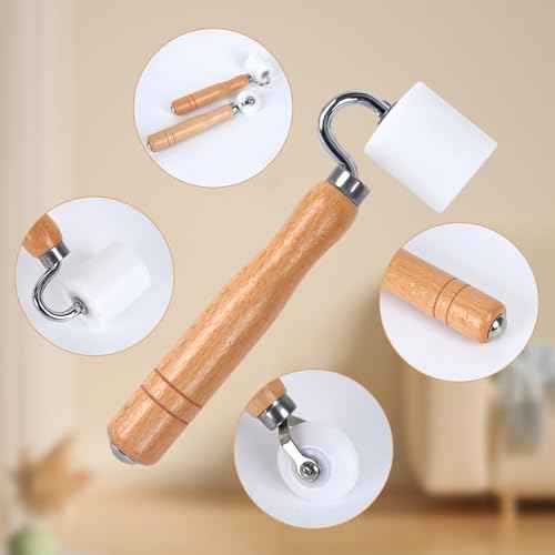 Wallpaper Smoothing Roller, Rubber seam roller, wheel roller Corner Seam Roller for wallpaper, wood hand wallpaper roller pack of 2