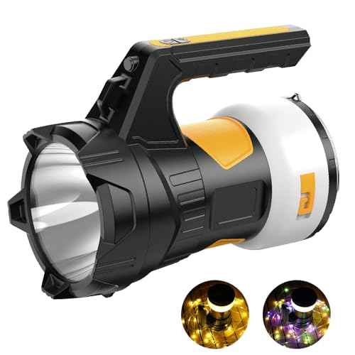 Camping Lantern Rechargeable, LED Flashlight Spotlight Lantern, Waterproof Lantern Flashlight for Hurricane Emergency, Hiking, Outdoor Patio and Garden Party Decoration