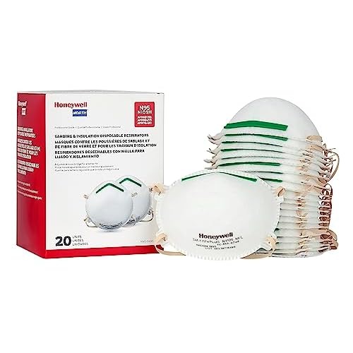 Honeywell NIOSH-Approved N95 Respirator Mask for Airborne Particulates, 20-Pack (RWS-54003)