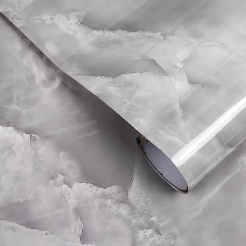 Marble Design Vinyl Wallpaper,Peel and Stick Wallpaper; Home Decor Background Sticker, Bathroom and Kitchen Wall Application15.8 * 197