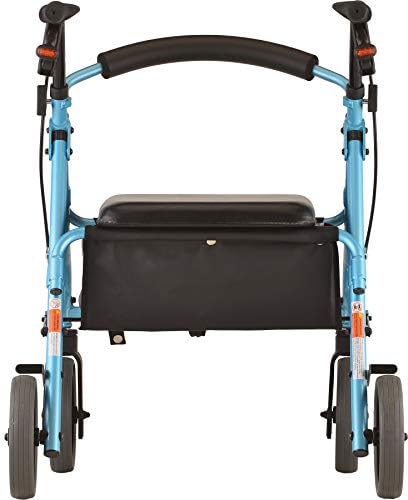 NOVA Medical Products Zoom Rollator Walker with 8" Seat Height, Sky Blue, Diamond Blue, 18 Inch, 1 Count