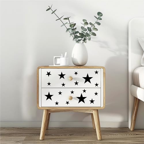 Black Star Wall Decal Stickers for Boys Girls Bedroom Removable Vinyl Star Wall Stickers for Kids Baby Nursery Room Decorations