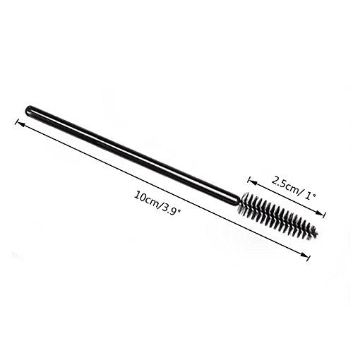 G2PLUS 50pcs Disposable Eyelash Brushes, Mascara Wands Applicator Makeup Kits, Eyelash Spoolies Brushes for Lash Extensions, Eyebrow Grooming, Makeup Kit, Salon Professional Use (Black)