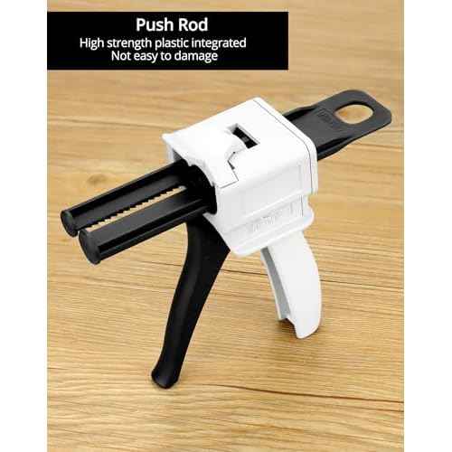 QWORK 50ml Dispensing Gun Kit, Impression Mixing Dispensing Gun, 1: 1/1: 2 AB Ratio, Static Mixer Mixing Nozzle, 4 Pack